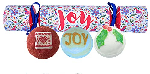 Bomb Cosmetics Joy Cracker Handmade Bath Blaster Gift Pack, Contains 3-Pieces, 160 g Each [Contents May Vary]