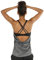 icyzone Damen Sport Yoga Top mit BH - 2 in 1 Fitness Shirt Cross Back Gym Sport Tank Top (L, Charcoal)