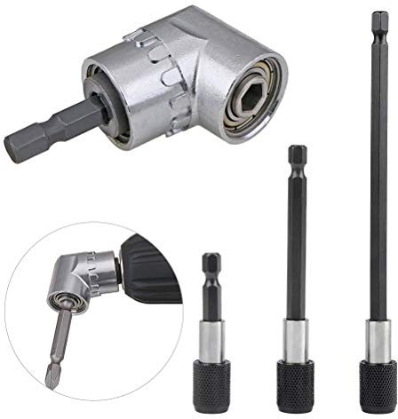 TIMESETL 4 pezzi trapano avvitatore a batteria elettrica 105 gradi 1/4 di pollice forte trapano mandrino magnetico trapano esagonale con 60mm / 100mm / 150mm