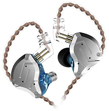 KZ ZS10 Pro - Auriculares de metal 4BA+1DD híbridos 10 unidades HIFI Bass Auriculares intraurales deportivos con cancelación de ruido (sin micrófono, azul)