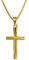 trendor Kreuz-Anhänger Gold 585 / 14K + goldplattierte Silber-Kette Damen und Herren Halskette, Gold-Anhänger, Geschenkidee 75435