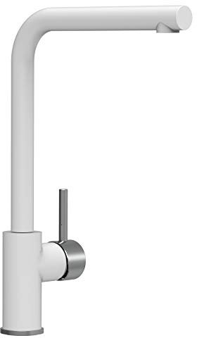 VIZIO Spültischarmatur weiß Küchenmischer mit 360° schwenkbarem Auslauf