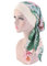 JUHONNZ Chemo Turban für Krebs,Chemo-Kappe mit Seidigen Schals Kunstseide Turban Kappe Elastische Kopfbedeckung Chemo Damen Kopfbedeckung für Krebs Frauen Chemotherapie (Green-Leaf)