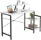 CubiCubi Kleiner Schreibtisch mit 2 mobilen Regalen und Monitorständer, 100 x 50 cm Stabiler Pc Gaming Tisch, einfache Montage für Arbeit, Weiß