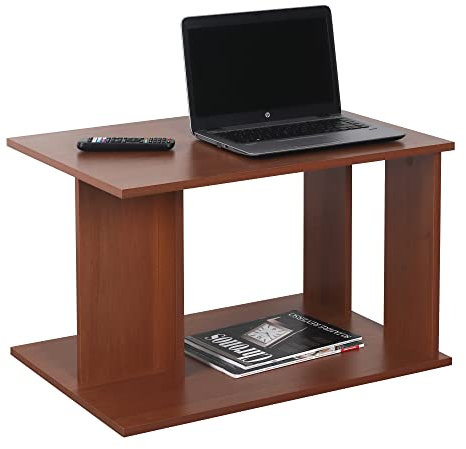 RICOO Couchtisch mit Stauraum 69 x 44,5 x 50cm, Couchtisch Holz, Wohnzimmertisch für Couch Eiche Rustikal –WM093-ER, Tisch Wohnzimmer Tisch, Sofatisch, Coffee Table, Couchtisch klein, Couch Tisch