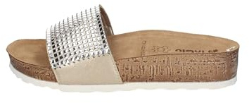 inblu Damen Flache Mini-Nieten Hausschuh, Platin, 41 EU