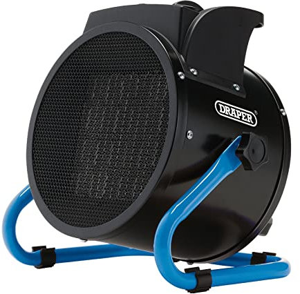 Draper 04566 PTC Fan Heater, 2.8kW, 2 Heat Settings, Blue and Black, Heater for Home and Office