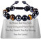 TOLOWOBK Mens Bracelets Gifts for Him Tiger Eye Bracelet Personalised Triple Protection Bead Bracelets for Men Boys, Graduation Fathers Day Birthday Gifts for Dad Son Husband Boyfriend Brother