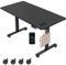 Flamaker Höhenverstellbarer Schreibtisch Ganze Tischplatte 120 x 60 cm Schreibtisch Höhenverstellbar Elektrisch mit Memory-Steuerung und Häkchen und 360° Rollen (Schwarz)