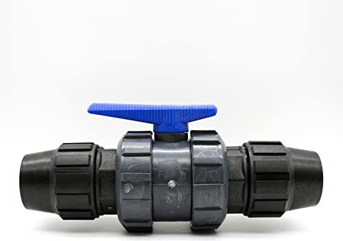 DOJA Barcelona | Valvula PVC Fitting | Pack 1 | 25MM | PTFE | Valvula de Union PVC Riego | Union Tubos Riego | Union Manguera Jardin Goteo | Union de Tuberias | Sellado Hermetico y Preciso