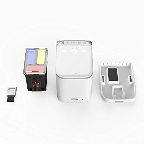 QDTimes kongten Mini Inkjet Handheld Printer Portable Mobile Mini Color Printers Customized Code Label Symbol Pattern Printing Machine Tattoo Printer(2 Color Cartridge)