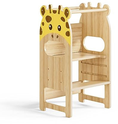 Kotsy Tour Observation 3 hauteurs réglables, Tour d'apprentissage pour Enfants Aide de Cuisine pour Tout-Petits, escabeau de Cuisine pour Enfants pour comptoir de Cuisine