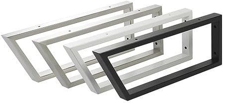 SOTECH 2 Stück Waschtischkonsolen TWK500 mm Vorderseite 60° abgeschrägt weiß matt, Design-Waschtischhalterung, stabile Wandkonsolen, Waschbecken Unterbau Wandmontage, Handtuchreling