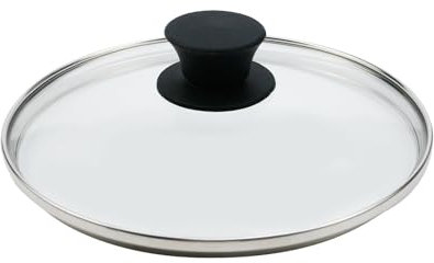 Woogim Coperchio per pentola in vetro 304 a foro singolo da 20,3 cm, con manico in silicone, per pentole da forno, coperchi per padelle, wok, 1 pezzo, trasparente