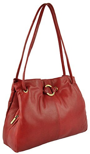 Gigi Othello Collection Damen Handtasche aus weichem Leder, Rot, rot