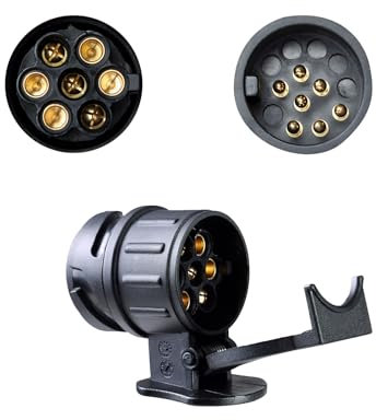 XUEYI Adaptateur Remorque 13 Broches vers 7 Broches, Adaptateur Prise Attelage 13 Broches vers 7 Broches, Adaptateur 13 vers 7 Broches pour Remorque, Voiture, Camion, Caravane