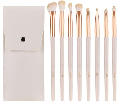 MSQ 8 Stück Augen Makeup Pinsel Set mit Tasche Pinsel Kosmetiktasche Portable Reise Make up Bürste Set Lidschatten