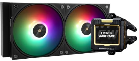 Thermalright FW240 Black ARGB CPU AIO Cooler,PC 240 Specification Water Cooler System,IPS LCD Screen with 320 * 240 Resolution,for AM5&Intel LGA1700/1851,CPU Cooler Comes with 2.4-inch LCD Display