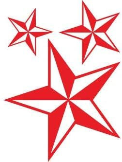 Rakelfix 3 Sterne 12 bis 20cm Aufkleber Sticker Autoaufkleber Wandtattoo Surf Kite Surfen Wassersport Fun Sea