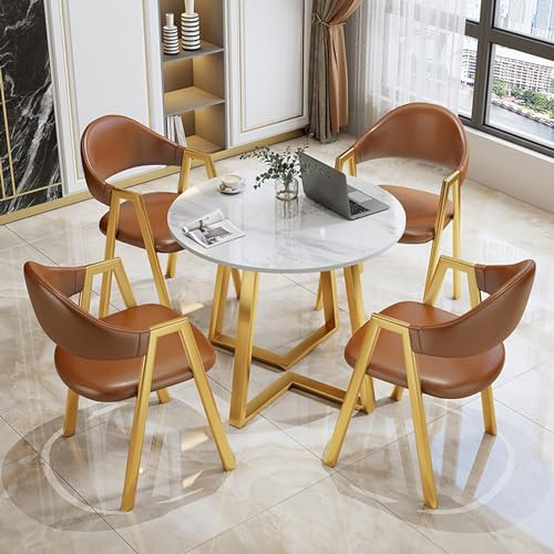 Empfangstisch und Stuhl Kombination,Verhandlungstisch Clubtisch, Couchtisch- Und Stuhl-Set ,Runder Esstisch mit 4 Stühlen Set ,Platzsparende Möbel, Büro Konferenztische ( Color : 10 , Size : 31.4in/80