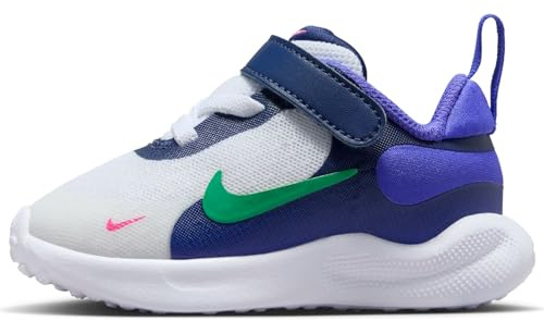 Nike Revolution 7 Schuh für Babys und Kleinkinder, White/Stadium Green-Persian Violet, FB7691-101, 23.5 EU (7C US)