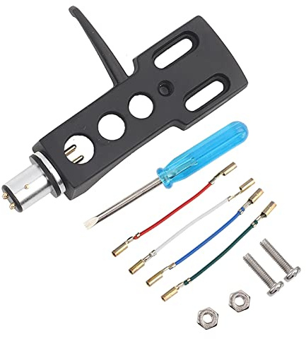 Headshell Universal für Plattenspieler turntable headshell wires Headshell Standard als Ersatz für Plattenspieler-Kartuschen mit Anschlussdrähten (schwarz) Akcesoria do czyszczenia płyt