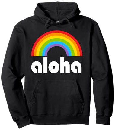 Aloha Rainbow Hawaii 808 Island Hawaii Pullover Hoodie
