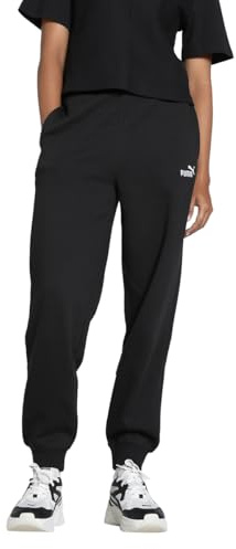PUMA Damen ESS Small No. 1 Logo Comfort High-Waist Sweatpants FL cl Gestrickte Hosen, PUMA Black, L