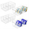 AIYULONG Stackable Clear Plastic Storage boxes with 3 Removable Dividers – Perfect kitchen storage & organisation – fridge organisers, kitchen cupboard organiser (4 PCS)