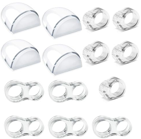 PXBSNB Pack of 4 Door Stops Floor Self-Adhesive, 5 x Circle Shape Door Stopper Jack, 5 x 8 Inch Shape Door Handle Buffers, Transparent Door Stoppers Floor Adhesive for All Hard Floors to Protect Wall