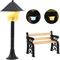 Miniature Lantern Bench, Miniatur Gartenbank Straßenlaterne,Mini Garten Wird es leuchten Lights Model Making Fairy Garten Ornament Puppenhaus Dekoration Spielzeug Bastelbedarf Zubehör,Wichtel Deko