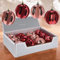 MIJOMA - 12er Set Nostalgische Weihnachtskugeln, Unzerbrechlich, Ø8cm, Christbaumschmuck mit Einzigartigem Design und Vintage-Zauber in metallischem Rosa und Rot (Set 9)