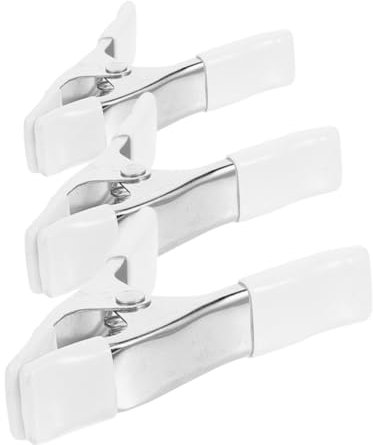 3pcs Heavy Duty 4 Inch Spring Clamps with PVC Sleeve Durable Plastic Clamps for Woodworking Crafts Wedding Dress Clamping and Background Support