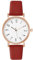 OFFCUP Damenuhr, Damen Analog Quarz Uhr mit Leder Armband, Uhren Damen Einfache Business Klassische Armbanduhr Lässig Quarzuhr Kleideruhr, 3 Zeiger -Rot