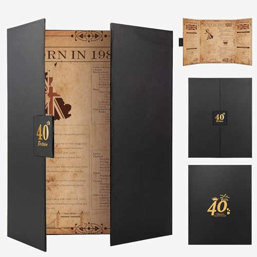 Alowor Born in 1985 UK Vintage dreifach gefaltetes Geburtstagsposter, Geschenk zum 40. Geburtstag für Männer/Frauen, doppelt gefaltete Kindheit/Teenager-Erinnerungskarte, Zeitung mit