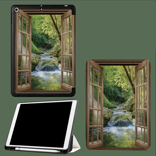 Forest Outside The Window Case for iPad 10.9 Inch Case 2022, Soft TPU Back 10th Gen Cover iPad Protective Smart Trifold Stand Case for iPad 10 Generation, Auto Wake/Sleep Stream