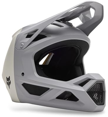 Fox Racing Rampage 5050, CE/CPSC – Mountainbike Helm – MIPS Helm – ECE Helm – Leichte ABS-Schale – 360° Belüftung – Verstellbares Visier – Light Grey, Größe: L