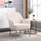 Moderner Samt-Freizeitsessel mit ergonomischer Rückenlehne, luxuriöser Polsterstuhl mit goldenen Metallbeinen, Lounge Sessel für Wohnzimmer, Schlafzimmer, Büro und Empfangsräume (Beige,1)