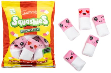 Swizzels Sweets Plushie Friends Squeeze Fidget Toy - Share With Your Friends, 5 Plushies Per Pack, Pretend Imaginative Play, Gift 3+ (Swizzels Squashies Drumsticks)