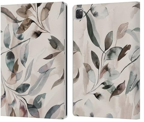 Head Case Designs sous Licence Officielle Ninola Feuilles Pastel Beige Motifs Floraux Étui Portefeuille en Cuir Compatible avec Apple iPad Pro 12.9 2020/2021/2022