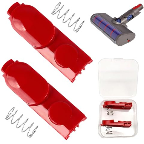2 Druckknopf, Schalter Zubehör für Dyson, Clip Latch Tab Button mit Feder für Dyson V7, V8, V10, V11, V15 Staubsauger，Festknopf Button Reparieren Ersatzteile, Direktantrieb-Saugkopf-Anschluss