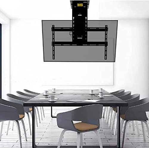Motorized Ceiling TV Mount with Remote Control, Telescopic Lift and Angle Adjustment for Flat Screens