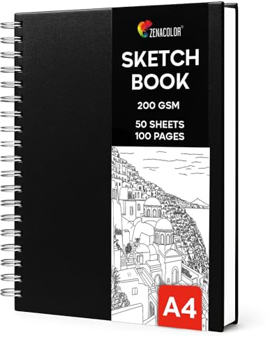 Zenacolor - A4 Sketch Book 200GSM - Very Thick Paper - 50 Sheets/100 Pages