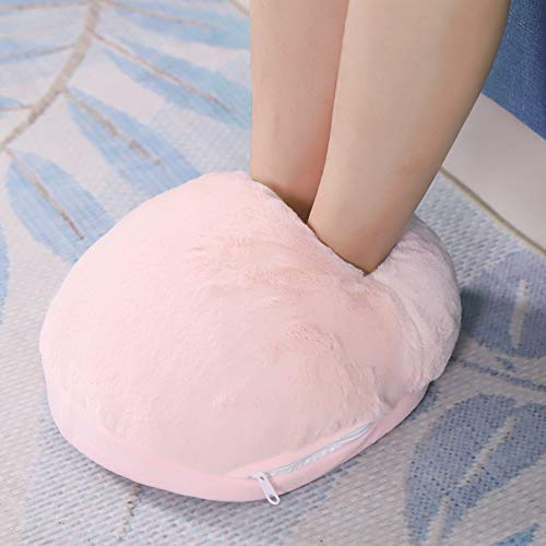 BTOSEP USB-Fußwärmerkissen, Elektrische Heizung für Winter, Büro, Heizung, Hausschuhe, Schuhe (Rosa)