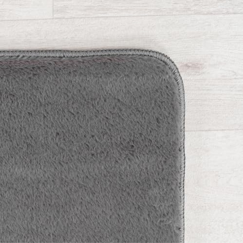 KADIMA DESIGN Teppich Kurzflor Unifarben Elegant Pflegeleicht Modern Waschbar Strapazierfähig Langlebig Grau 160x220 cm Wohnzimmer Esszimmer rutschfest Oeko-TEX | ISAR