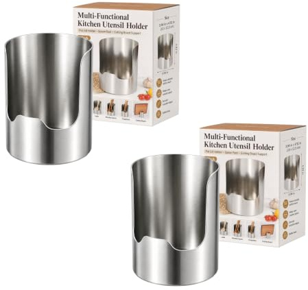 Multi-Functional Kitchen Utensil Holder, Stainless Steel Pot Lid Holder and Spoon Rest for Countertop, Compact Ladle, Spatula, Spoon and Pan Cover Rack，2