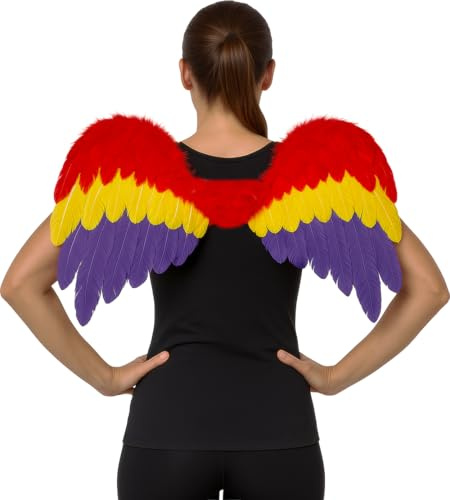Generique - Regenbogen-Flügel Kostüm-Accessoire Phönix bunt 80x50cm