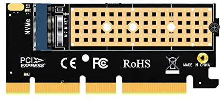 GLOTRENDS PA05 Adattatore da M.2 NVMe a PCIe 4.0 X4, senza staffa per l'installazione in case compatti o alti 2U, per 2280/2260/2242/2230 M.2 NVMe SSD