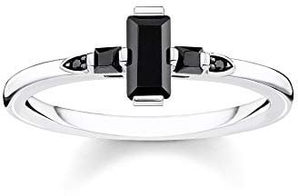 Thomas Sabo Damen Ring Stein Baguette-Schliff schwarz 925 Sterling Silber TR2266-643-11