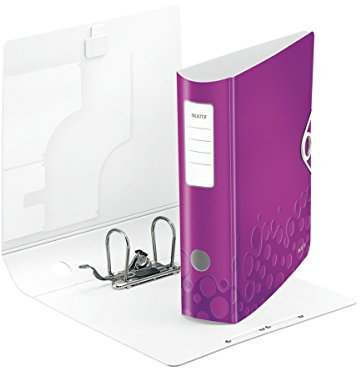 Leitz Qualitäts-Ordner 180° Active WOW, A4, 80 mm Rückenbreite, Gummibandverschluss, Leichtes Polyfoam, WOW (5er Pack) (Lila | 5er Pack)
